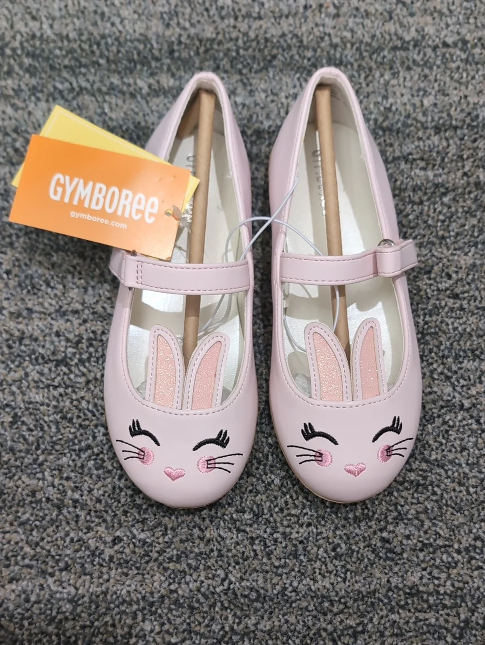 NEW Gymboree Light Pink Bunny Face Mary Jane Shoes for Kids Size 10